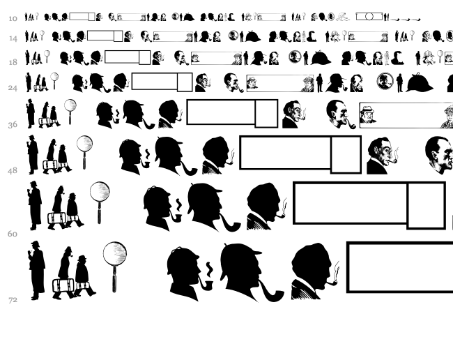 JMH Memorias Dingbats font waterfall